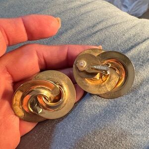 Gold-tone Swirl Clip-On Earrings